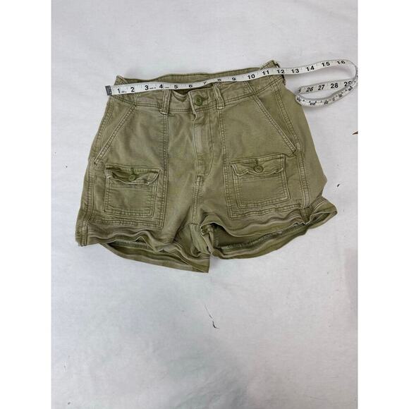 American Eagle Highest Rise 90s Boyfriend Shorts Olive Green Grunge Size 0 - Picture 8 of 8